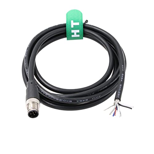 HangTon M12 5-poliger Stecker A codiertes Stellantriebssensor-Signal-IO Kabel zu blankem Draht für industrielle Steuerungen, Automatisierung, Gerätenetz CANopen, IO Link, Profibus 2 m