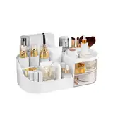 REFORUNG Make Up Organizer Kosmetik Aufbewahrungsbox mit Schubladen Schminktisch Organizer Schminkbox Beauty Organizer Grosse Schmink Kosmetik Aufbewahrung Makeup Box für Nagellack Lippenstift, Weiß