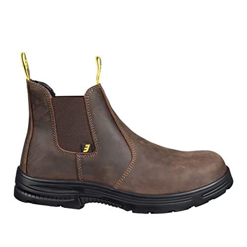 SAFETY JOGGER Sicherheitsschuhe Herren S3 - Jackman - Arbeitsschuhe Wasserdicht, Bequeme, rutschfeste Schuhe Männer, Stahlkappenschuhe Hoch, Sicherheitsstiefel, auch für Damen, Braun, 44 EU
