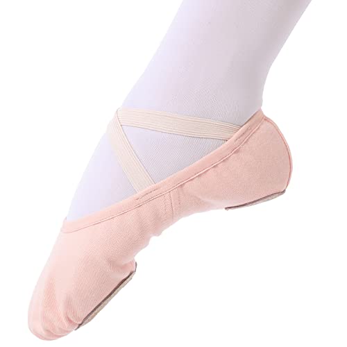 Ballettschuhe mädchen Ballettschläppchen Tanzschuhe Damen Stretch-Leinwand für Kinder Erwachsene rosa 28 …