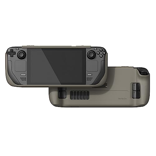 Skull & Co. GripCase SD for Steam Deck and Steam Deck OLED: A Soft Protective Case with Textured Grips Full Protection and Stand, Shock-Absorption Non-Slip and Anti-Scratch Cover Design - Coyote Gray