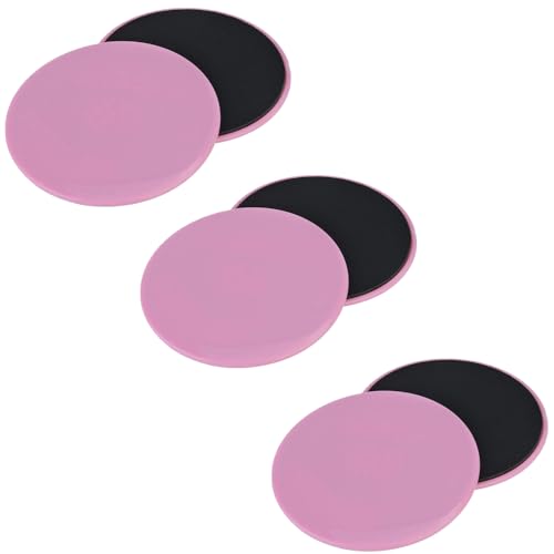 Tuokay, 6er Doppelseitige Gliding Discs, Fitness Disc Slides für Fitnessstudio, Zuhause, Yoga, Pilates, für Teppich, Fliesen, Laminat, Holzboden (Rosa)