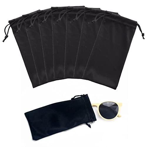 Helweet Brillenbeutel, Brillentasche, Sonnenbrillen Beutel, Sonnenbrillen Tasche, Mikrofaser Brillen Beutel, Sonnenbrillenbeutel, Brillenbeutel mit Kordelzugverschluss, 7er-Pack