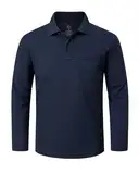 Outdoor Ventures Herren Poloshirt Langarm UPF50+ Sonnenschutz UV Schutz Polohemd Golf Sports T Shirts für Männer Leichtes Atmungsaktiv Poloshirts Casual Polo Tops zum Tennis Dunkelblau M