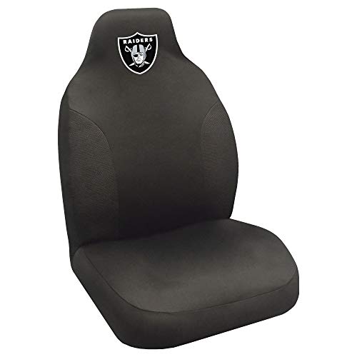 FANMATS 15597 NFL – Las Vegas Raiders bestickter Sitzbezug, Einzelbett, schwarz, 50,8 x 121,9 cm