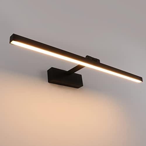 Klighten LED Spiegellampe Bad 61cm, 180 Grad Drehung Wandleuchte für bad IP44, 18W 1170 Lumen Spiegelleuchte Bad, Badlampe Wand Aluminium, Warmweiß 3000K, Schwarz