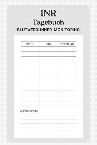INR Tagebuch: Blutverdünner-Monitoring