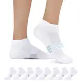 FALARY Sneaker Socken Damen 39-42 Herren Sportsocken Laufsocken Sneakersocken Kurze Socken Running Atmungsaktives Baumwollsocken Activewear Knöchelsocken Halbsocken 8 Paar Weiß