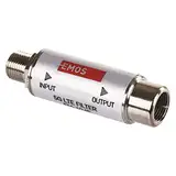 EMOS LTE/4G/5G Sperrfilter, Durchlassbereich bis 694 MHz, DC Durchlass, 1,6 x 4 cm, F-Anschluss J5711 Silbern