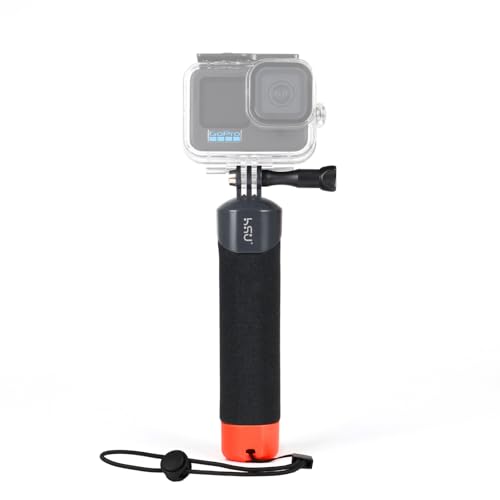 HSU Wasserdichter Einbeinstativ Schwimmender Handgriff für Go Pro Hero 12/11/10/9/8/7/6/5/4/3 Session, DJI Osmo und andere Action-Kameras