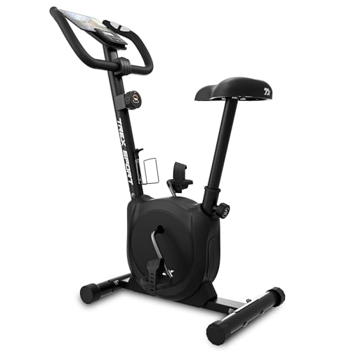 TREX SPORT Heimtrainer Fahrrad TX-350MB RIZE | Hometrainer Fahrrad |Pulssensoren, extrem leises Magnetbremssystem mit 10 Widerstandsstufen, 5 Sitzhöhen, 120 kg belastbar (BLACK NIGHT)
