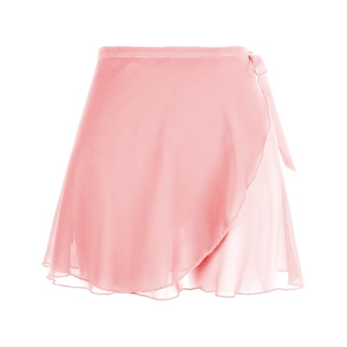 Ballett Rock Verstellbare Taille Krawatte Chiffon Rocks Wrap Tanz Röcke Atmungsaktiv Ballett Frauen (Nebelrosa)