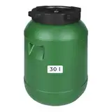 F & R Kleines Fass 30 Liter aus HDPE zur Aufbewahrung I Futtertonne Pferd I Wassertank Weithalsfass mit Deckel I Wasserfass I Sauerkrautfass I Gurkenfass Gärfass I Maischefass