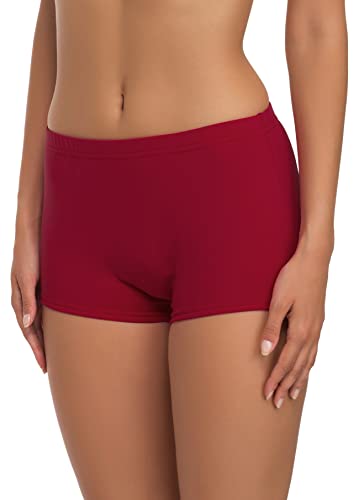 Merry Style Damen Badeshorts Bikinihose Bademode Badehose Bikini Unterteil Schwimmshorts L23L1 (Weinrot (4242), 36)