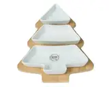 Kaemingk Tapas Set, Bambus, Porzellan, Weiß