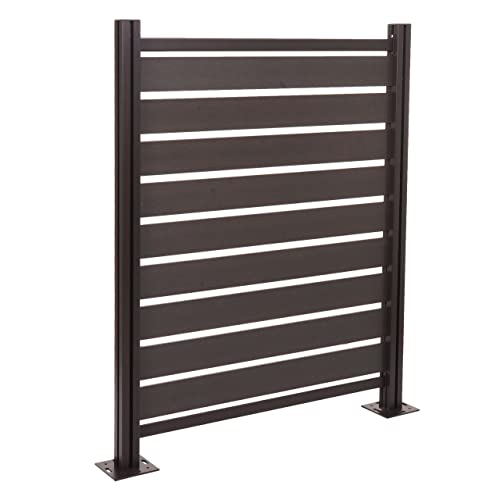 Alu Mülltonnen-Zaun HWC-K57, Basiselement Mülltonnenverkleidung, Holzoptik erweiterbar 130x110x6cm - anthrazit