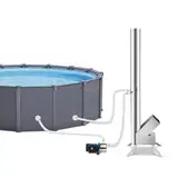 ECOPOOLTECH Outdoor Poolheizung Holz Feuertonne, Tragbarer Brennholz Poolheizung Wärmepumpe, Edelstahl-Heizspirale Wärmetauscher Holzfeuer-Poolheizung für Spas, Badewannen, Schwimmbecken, Whirlpool