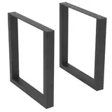 Queiting 4 Stück Metall Tischbeine 43x40cm Tischbeine Metall Schwarz Tischrahmen Bankrahmen Tischbeine im Industrial-Look Stahl Tischrahmen Wird für Bank Couchtisch Bei DIY Esstisch (2 Stück)