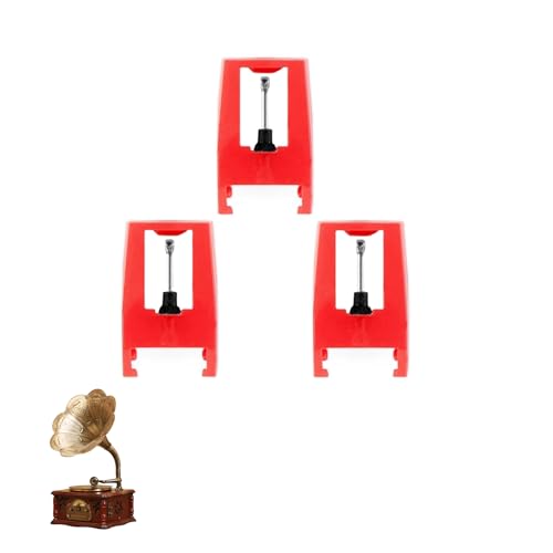 3 Stück Plattenspieler Nadel,Schallplattenspieler Ersatznadel Austausch Schallplatten Diamant Nadeln,Ersatz Universal Tonnadel Ersatznadelent Vinylschallplattennadeln,für Plattenspieler-tonabnehmer