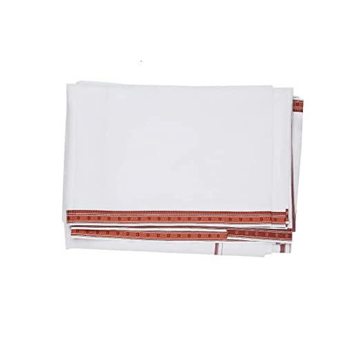Dhoti Baumwolle Dhoti's volle Länge Herren Ethno Wear Weiß Einteiler Indian Traditional Dhoti mit Großer Bordüre Geschenkidee Ideen