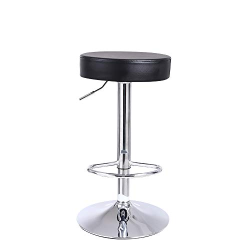 KKTONER Barhocker Höhenverstellbar drehbar SPA Arbeitshocker Bürohocker PU Leder Schwarz