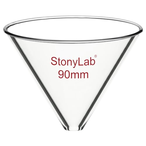 stonylab Trichter aus Glas, Verdickt Borosilikatglas Trichter Ohne Stiel mit 90 mm Innendurchmesser für Einsatz im Labor