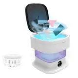 Camping Waschmaschine, 15L 2kg 2 in 1 Verbesserter Mini Waschmaschine mit Wäschetasche, Tiefenreinigung von Unterwäsche, Babykleidung, Kleine Waschmaschine für Wohnungen, Hotel, RV, Wohnheim, Lila