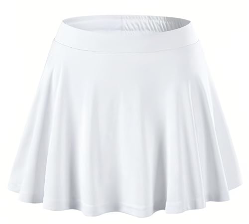 Maeau Mädchen Sportrock Kinder Schule Tennisrock Futter Stretch Laufenrock Schulmädchen Kurz Golfrock Eingebaut Shorts Plisseerock A Linie Sportliche Sommerrock für Yoga Trainieren 3XS 130-140