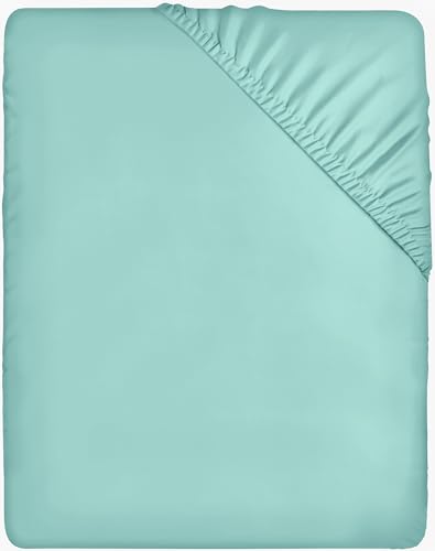 Utopia Bedding - Spannbettlaken 140x200cm - Spa Blau - Gebürstete Mikrofaser Spannbetttuch - 35 cm Tiefe Tasche