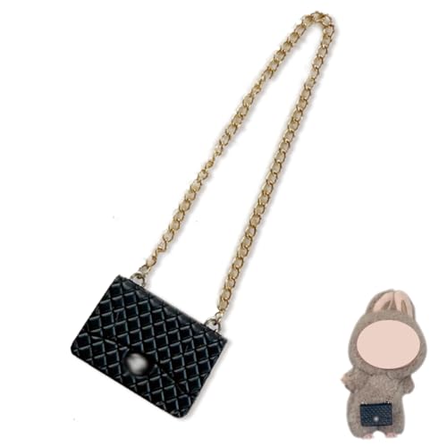 MDFULXG Mini Plüsch Puppen Kleidung Outfit nur Bekleidungs zubehör für 17cm Labubu,labubu kleidung:Luxus-Taschen