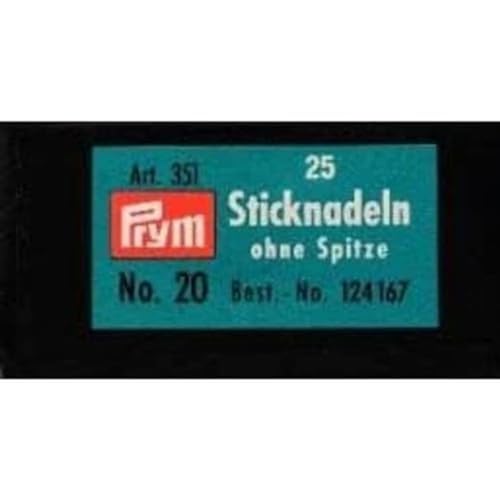 Prym Embroidery Needles, Legierter Stahl, Silber, No.20, 43 x 1 mm, 25 Stück