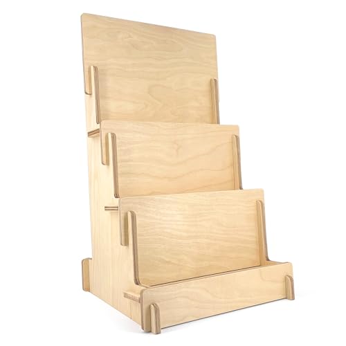 Thekendisplay aus Holz, einfache Schnappmontage, Leiterdisplay, 3 Regale, natürlich und nachhaltig