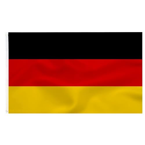 Qualis Deutschland Flagge 90cm x 150cm - Deutschland Fahne, Deutschland Fanartikel, EM 2024 Fan Flagge, Leichtgewicht Flagge, Party Bar Deko, Fußball WM Euro Olympische - 100% Polyester