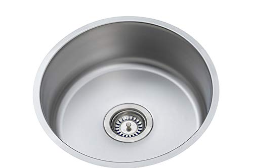 Rundspüle Edelstahlspüle Durchmesser 38cm Edelstahlspüle Einbauspüle Aufbauspüle Spülbecken Spüle Küchenspüle K38