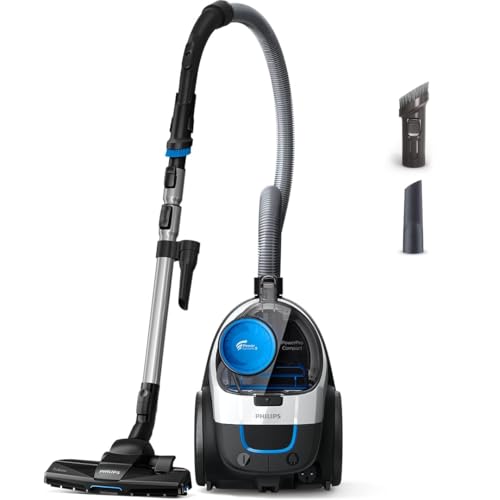Philips Domestic Appliances FC9332/09 beutelloser Staubsauger PowerPro Compact (750 W Eingangsleistung (IEC), 900 W Eingangsleistung (max.), 1,5 L Staubvolumen, integrierte Bürste) weiß