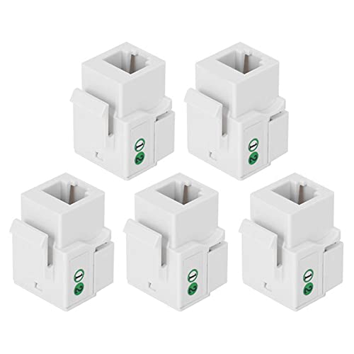 5 Stücke Keystone Rj11, Keystone Modul, Telefon-Sprachmodul Netzwerkverkabelungszubehör, Single Port RJ11 Cat 3 mit Staubschutz, Netzwerkmodul für Netzwerktechnik Integriert