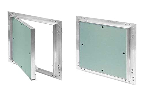 Revisionsklappe GK-Einlage 150x150mm Gipskarton 12,5mm KRAL16 Revisionstür Revision Wartungstür 15x15cm Wartung Reinigungsklappe Wartungsöffnung mit Aluminium-Rahmen Feuchtraumgeeignet grün Trockenbau