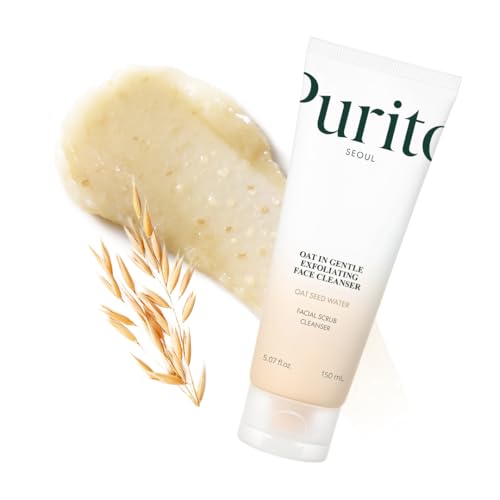 PURITO Korean Oat Exfoliating Facial Polish Gentle & Effective Daily Scrub Hydrating Face Cleanser Oat Seed Water Vegan Skincare Mild Non-comedogenic Soothing Solution All Skin Types 150ml