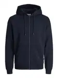 JACK & JONES Male Kapuzenpullover mit Reißverschluss Einfarbig Kapuzenpullover mit Reißverschluss