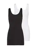 ONLY Damen Onllive Love New Long Tank 2pk Noos Top, Schwarz, XL EU