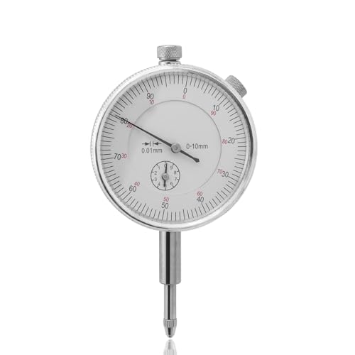 Mesee Präzisions-Messuhr, Mechanische Messuhr, Messuhr 0-10 mm, Hochpräzise Messuhr, Industrielle Messuhren, Micrometer Messuhr Sondenanzeige Zifferblatt Genauigkeit 0,01 mm Dial Test Indicator