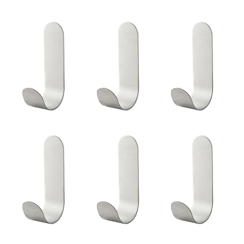 6 Stück Haken Selbstklebend, Edelstahl Klebehaken, Kleine Haken selbstklebend Edelstahl, Handtuchhalter ohne Bohren Wandhalterung, Handtuchhaken für Badezimmer, Küche, Garderobe