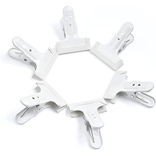 KAGYOKU 6Pcs Metall-Hintergrundklemme Große, robuste Klemmen für Fotostudiohintergründe, Holzarbeiten, Heimwerkerprojekte (Weiß)