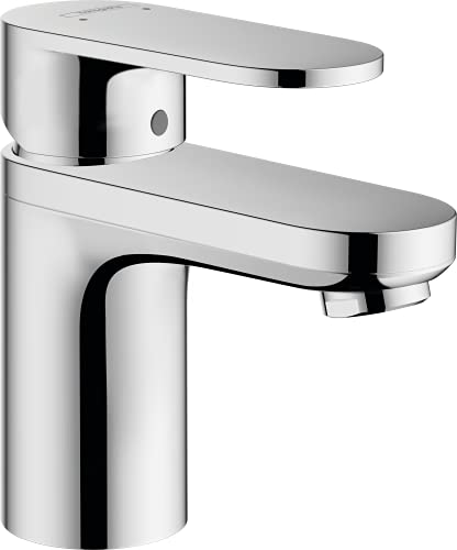 hansgrohe Vernis Blend - Waschtischarmatur ohne Ablauf, Wasserhahn Bad mit Auslauf Höhe 70 mm, Mischbatterie Waschbecken wassersparend (EcoSmart), Chrom, 71558000