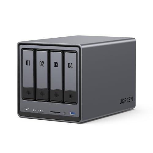 UGREEN NASync DXP4800 4-Bay Desktop NAS, Intel N100 Quad-Core CPU, 8GB DDR5 RAM, 32G eMMC, 2 * 2,5GbE, 2*M.2 NVMe-Steckplätze, 4K HDMI, Network Attached Storage (Diskless)