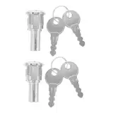 COLLBATH 2 Sätze Verkaufsautomaten Deckenschloss Teile für Kaugummiautomaten Austausch einer Süßwarenmaschine Sperre für Limonadenverkäufer Zylinderschloss Metall Silver