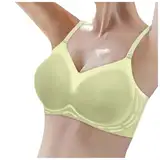 BH Damen Ohne Bügel Push up BH Bra Dünner Nahtloser Damen-BH mit weicher Stütze, großer Brustbereich, Kleiner halbfester Körbchen, atmungsaktiv Lift Bewertung (#S-Light Green, XL)