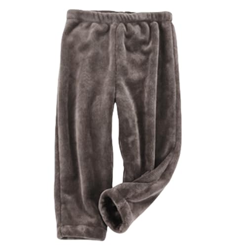 Flanell Jungen Schlafanzughose Lang, Fleece Lang Pyjamahose Mädchen, Einfarbig Kuschelig Plüschhose, Elastische Taille Baggy Hose Weich Bequem Thermohose Flauschig Winterhose Jogginghosen 1-12 Jahre