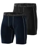 Roadbox 2er Pack Herren Kompressionsshorts, Schnelltrocknendes Baselayer Unterhose Tights Kurz Laufunterwäsche