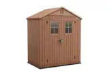 Keter Darwin 6 x 4 Gartenhaus, Holzoptik, Braun, 190 x 122 x 221 H cm